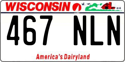 WI license plate 467NLN