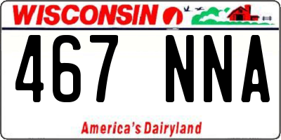 WI license plate 467NNA