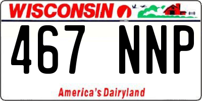 WI license plate 467NNP