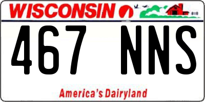 WI license plate 467NNS