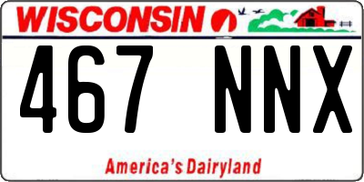 WI license plate 467NNX
