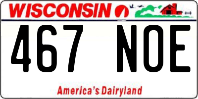 WI license plate 467NOE