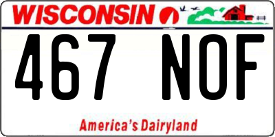WI license plate 467NOF