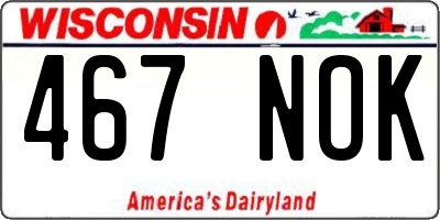 WI license plate 467NOK