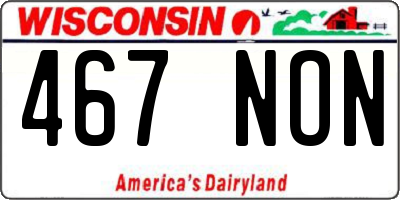 WI license plate 467NON