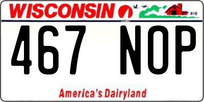 WI license plate 467NOP
