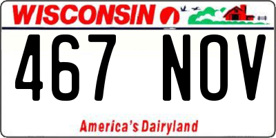 WI license plate 467NOV