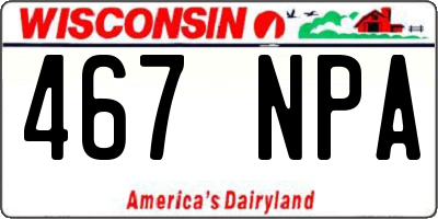 WI license plate 467NPA