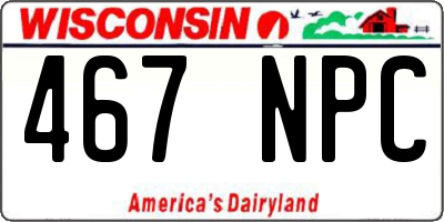 WI license plate 467NPC