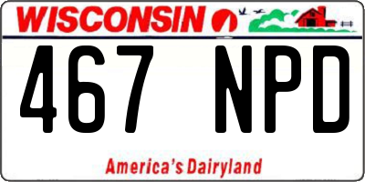 WI license plate 467NPD