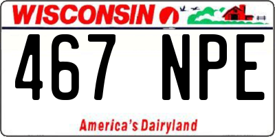 WI license plate 467NPE