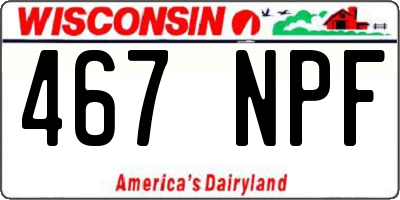 WI license plate 467NPF