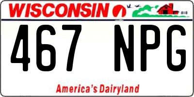 WI license plate 467NPG
