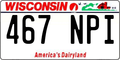 WI license plate 467NPI