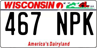 WI license plate 467NPK