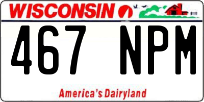 WI license plate 467NPM