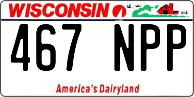 WI license plate 467NPP