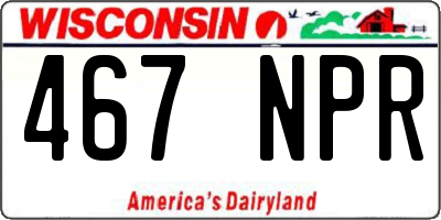 WI license plate 467NPR