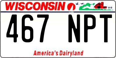 WI license plate 467NPT