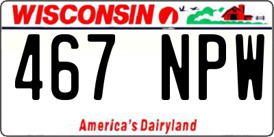 WI license plate 467NPW