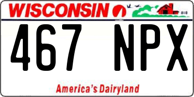 WI license plate 467NPX