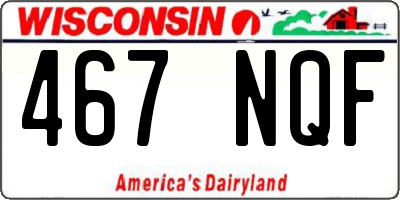 WI license plate 467NQF