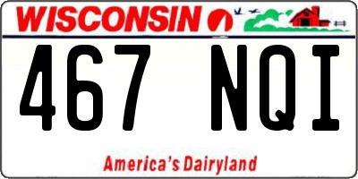 WI license plate 467NQI