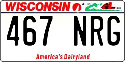 WI license plate 467NRG