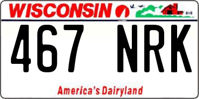 WI license plate 467NRK