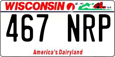 WI license plate 467NRP