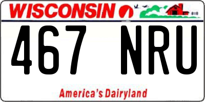 WI license plate 467NRU