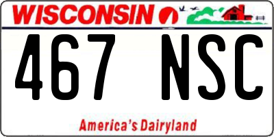 WI license plate 467NSC