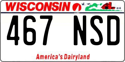 WI license plate 467NSD