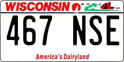 WI license plate 467NSE