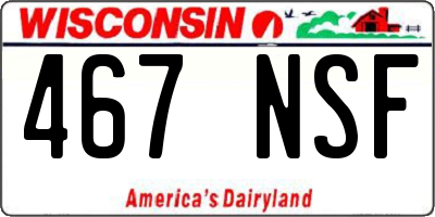 WI license plate 467NSF