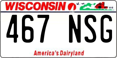 WI license plate 467NSG