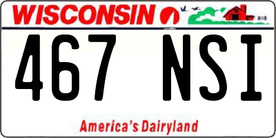 WI license plate 467NSI
