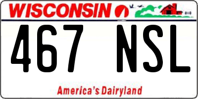 WI license plate 467NSL