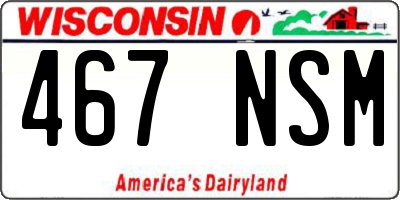 WI license plate 467NSM