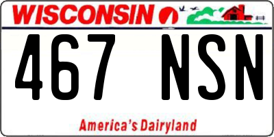 WI license plate 467NSN