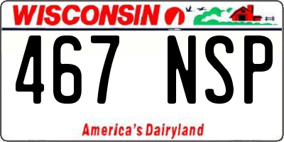 WI license plate 467NSP