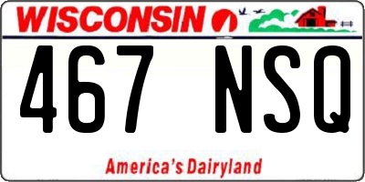 WI license plate 467NSQ