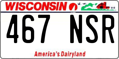 WI license plate 467NSR
