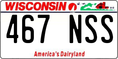 WI license plate 467NSS