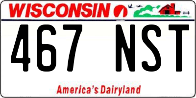 WI license plate 467NST