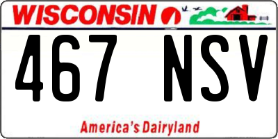 WI license plate 467NSV