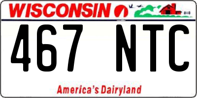 WI license plate 467NTC