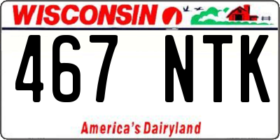 WI license plate 467NTK