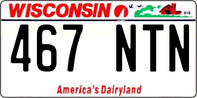 WI license plate 467NTN