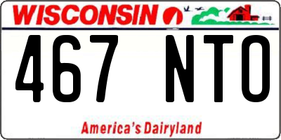 WI license plate 467NTO
